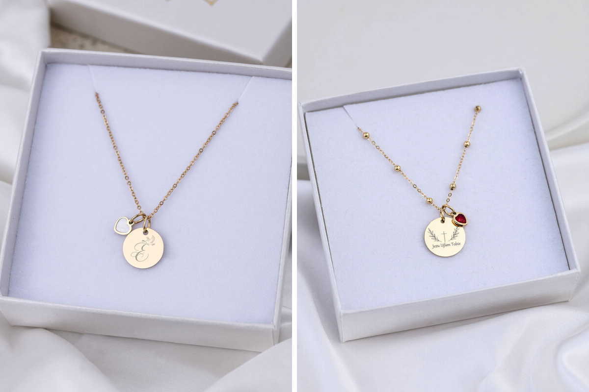 Personalizowane zestawy biżuterii od chrzestnej na chrzest