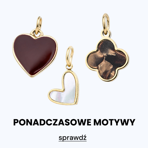 Zawieszki VEZZI w kształcie serca i koniczyny ze złotymi detalami